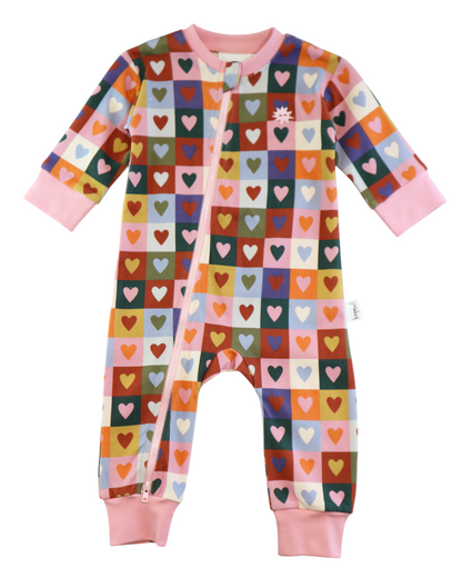 HEART CHECKERBOARD ZIP ALL IN ONE