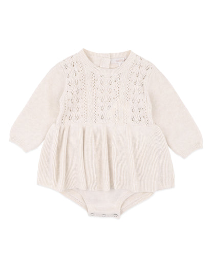 WILD GARDEN KNITTED OVERLAY BODYSUIT - OAT MARL