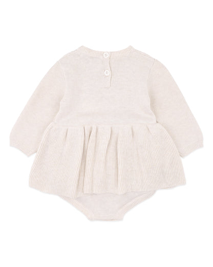 WILD GARDEN KNITTED OVERLAY BODYSUIT - OAT MARL