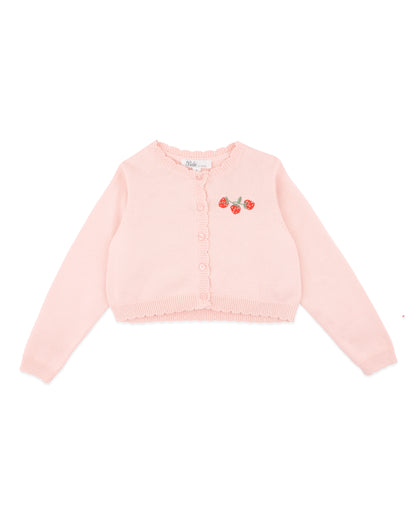 POPPY ORGANIC CARDIGAN - PINK ICING