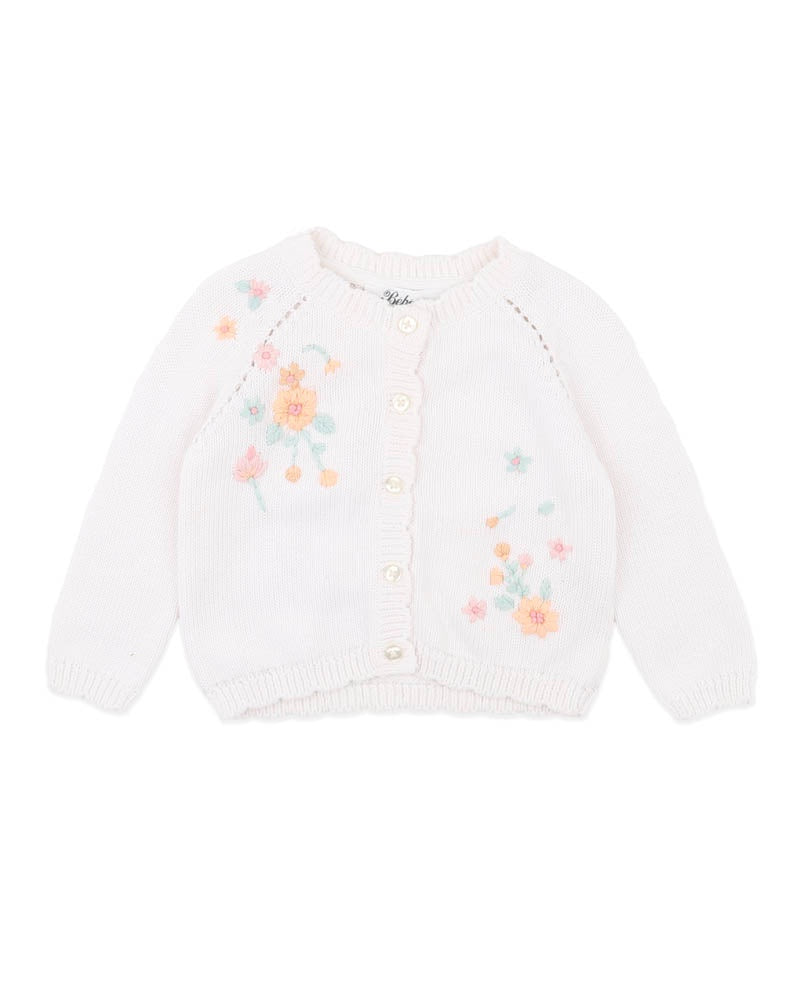 FERN HAND EMBROIDERED ORGANIC CARDIGAN