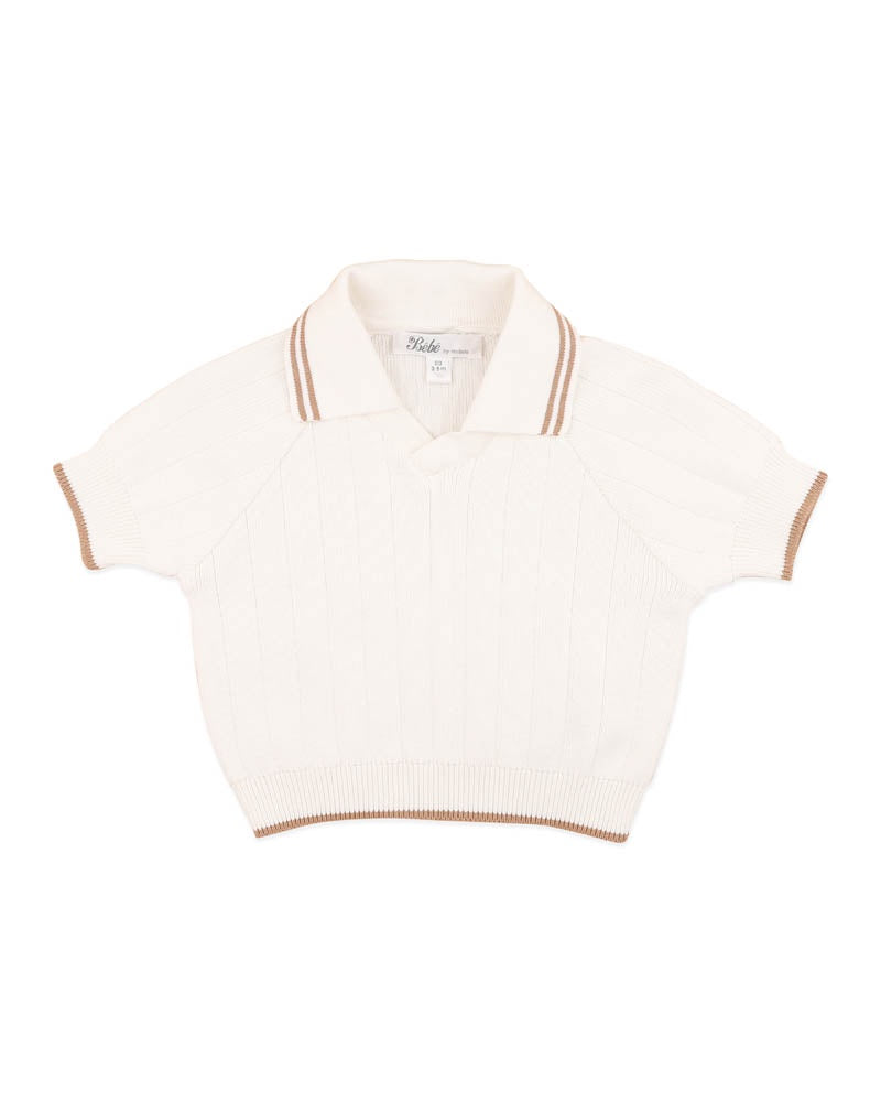 EVAN SS COLLARED JUMPER - CREAM