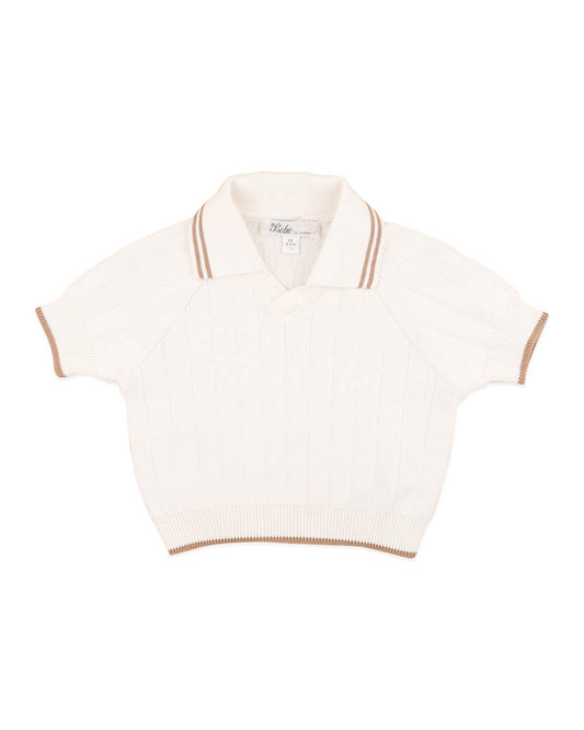 EVAN SS COLLARED JUMPER - CREAM