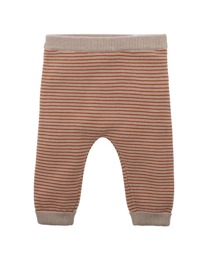 ELI STRIPE KNITTED LEGGINGS - CHUSTNUT STRIPE