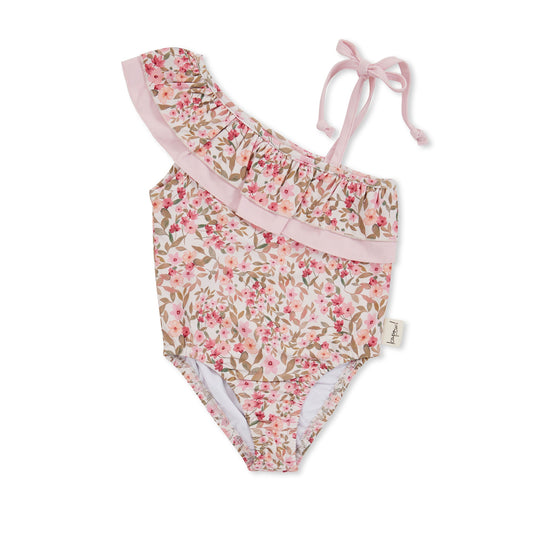ONE SHOULDER SWIM - SPRING BLOSSOM