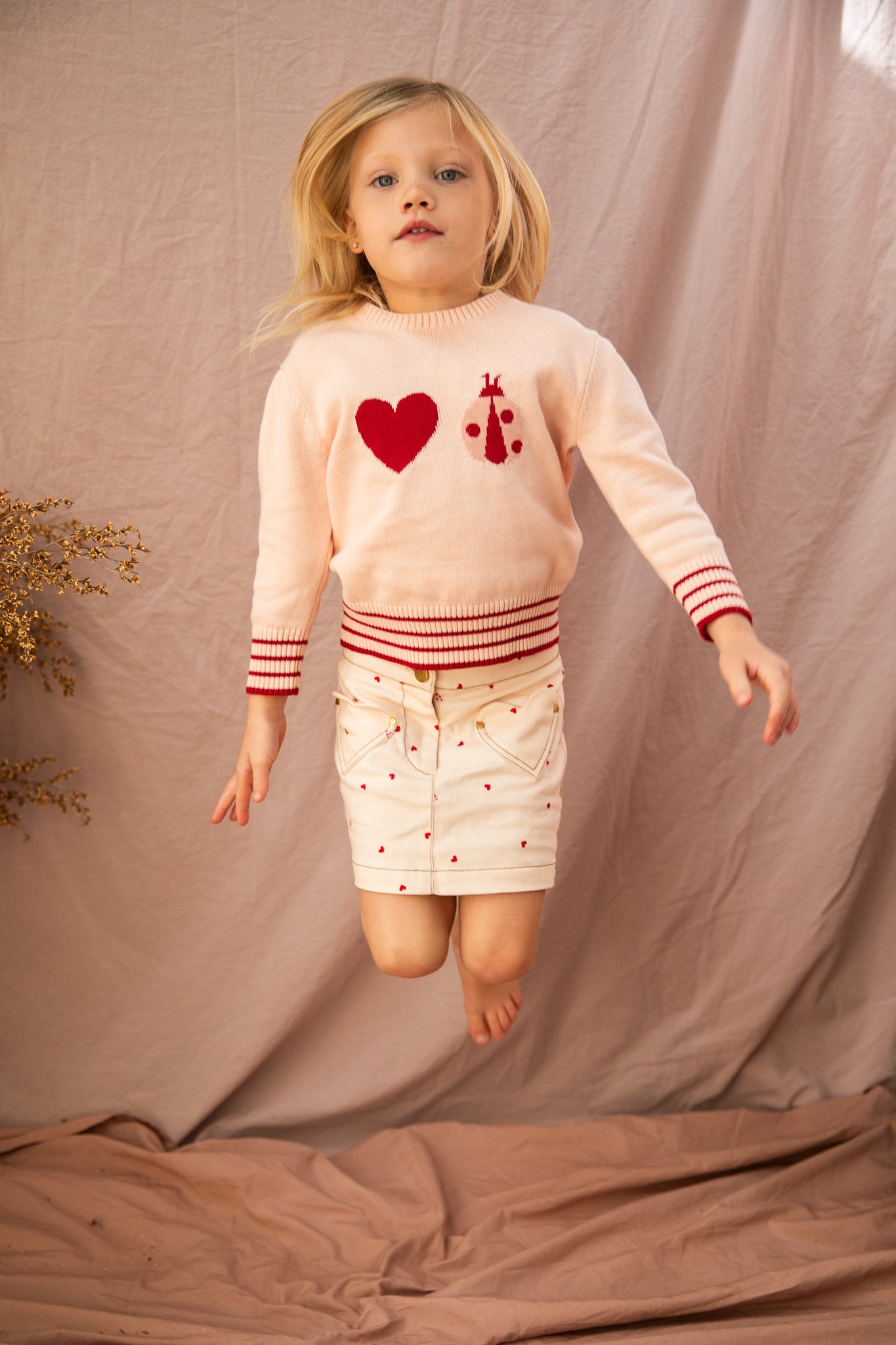 STELLA SKIRT - PIGGY PINK LOVE BUG