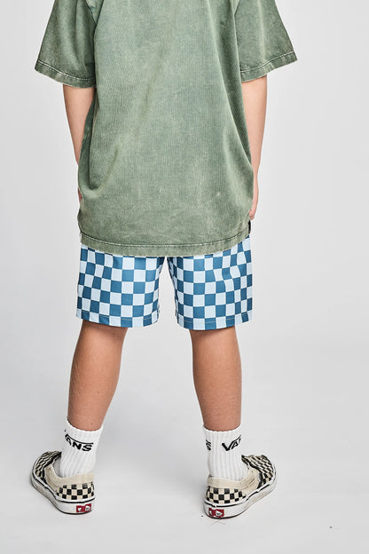 CHECKEDPAST BSHORT - PALE BLUE