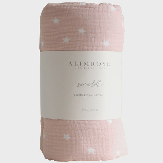 MUSLIN SWADDLE STARRY NIGHT - PINK