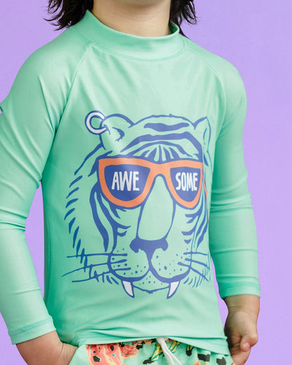 GREEN TIGER RASH VEST