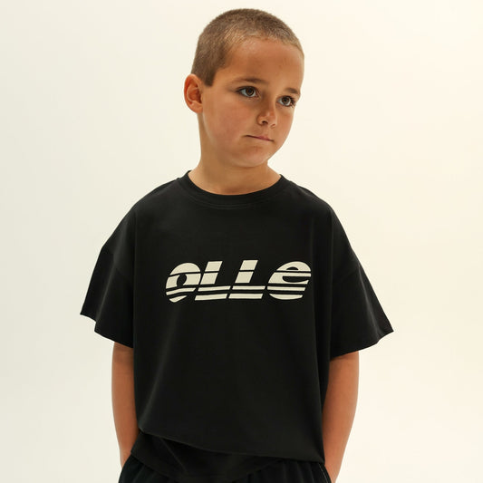 OLLE SPLICE TEE - BLACK