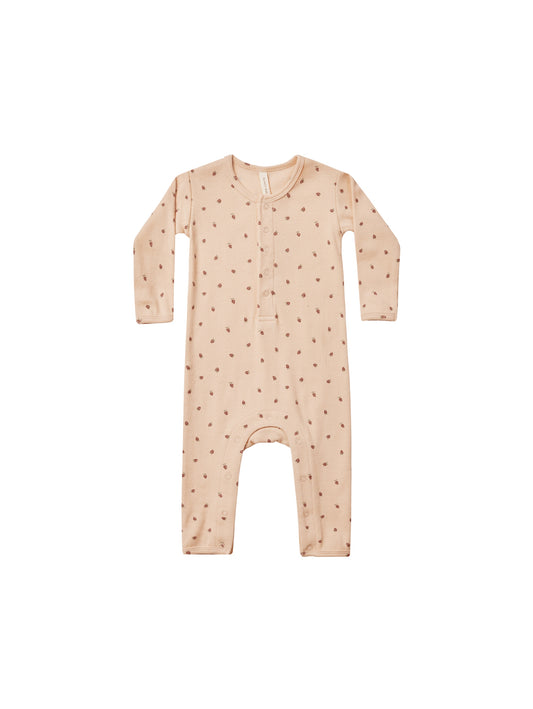 RIBBED BABY JUMPSUIT - SHELL | STRAWBERRIES