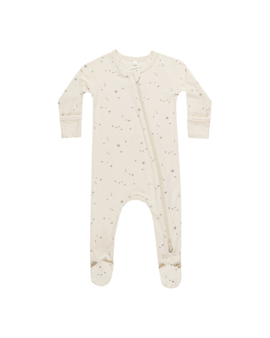 BAMBOO ZIP FOOTIE - TWINKLE | NATURAL