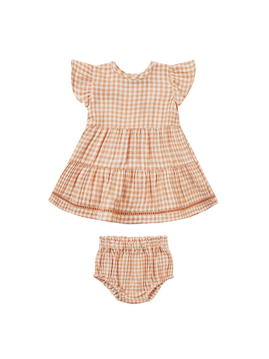 LILY DRESS - MELON | GINGHAM