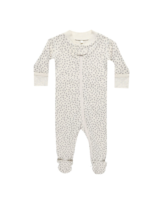 ZIP LONG SLEEVE SLEEPER FOOTIE - SCATTER |  IVORY