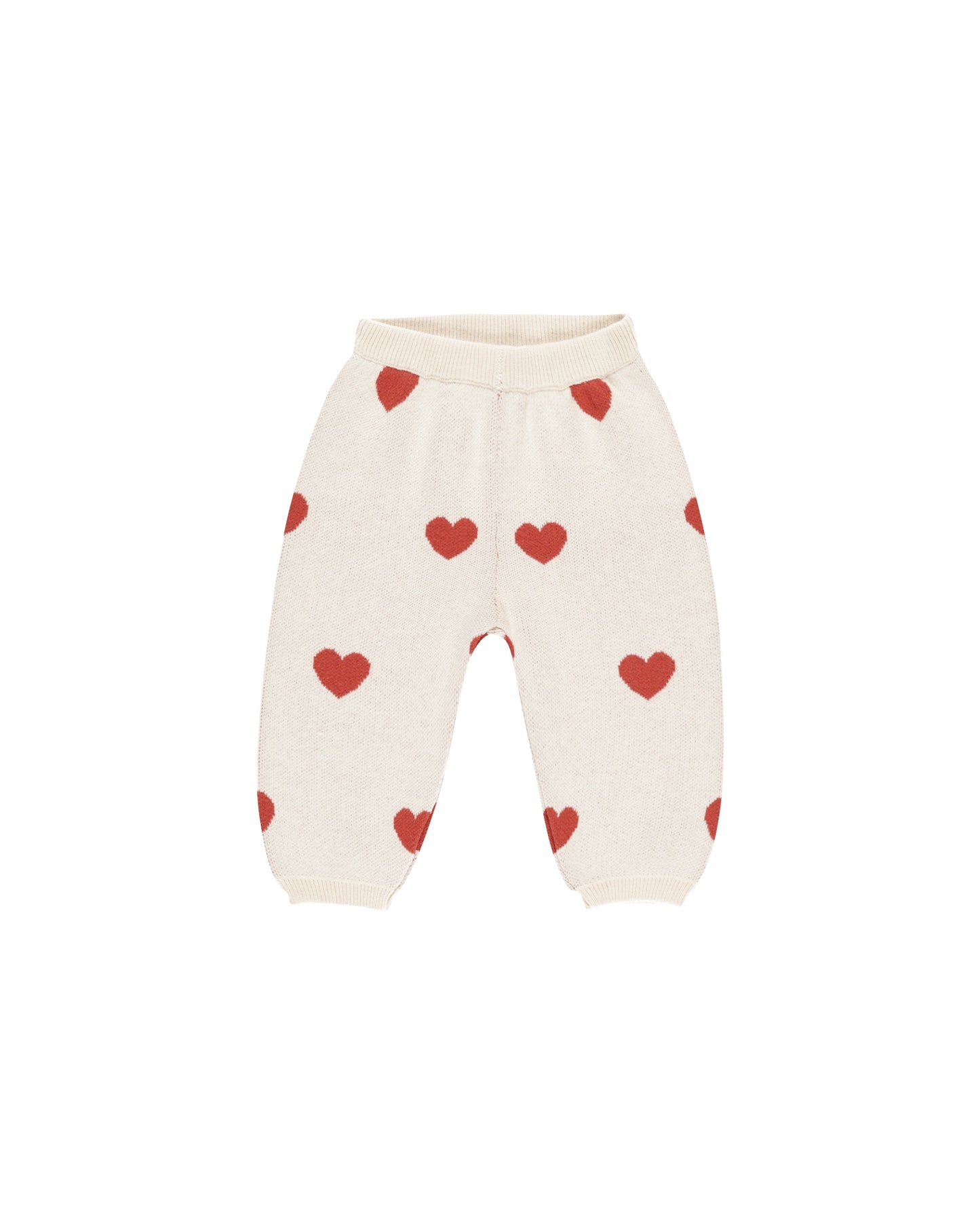 HEART KNIT PANTS - NATURAL