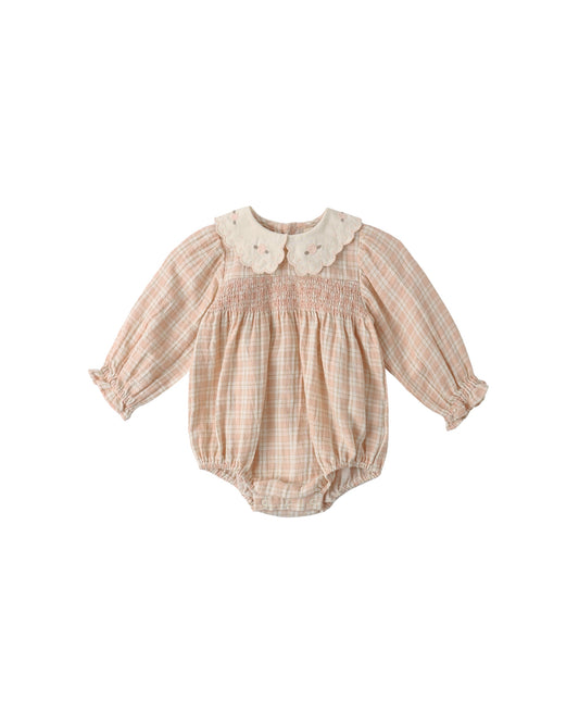 CALLIE ROMPER - PINK PLAID