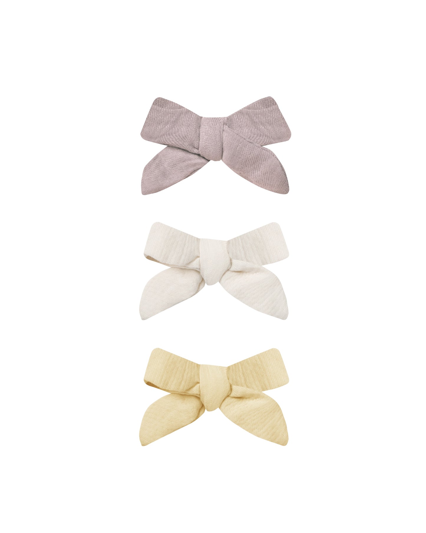 BOW CLIP SET OF 3 - LAVENDER | NATURAL | LEMON