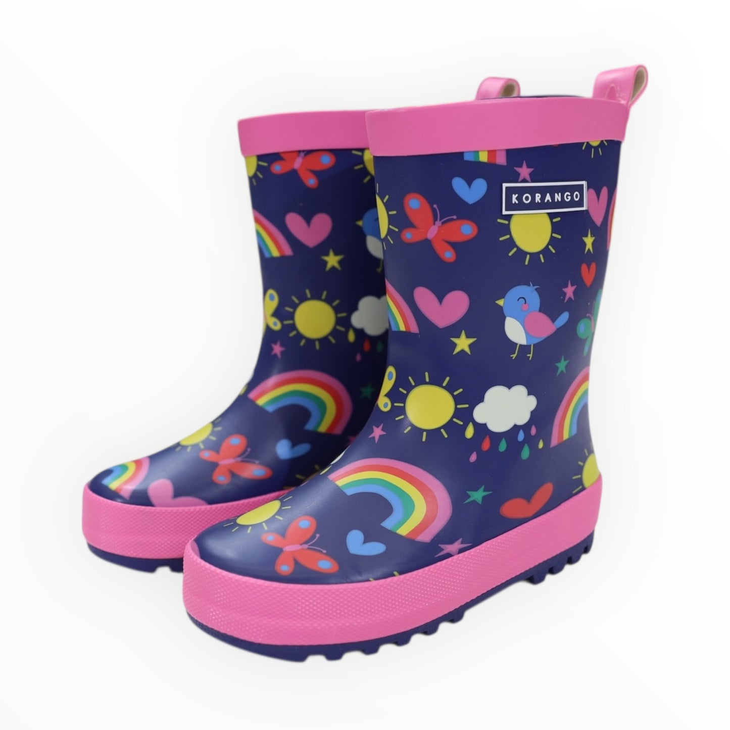 SPRING RAINBOW GUMBOOT - NAVY