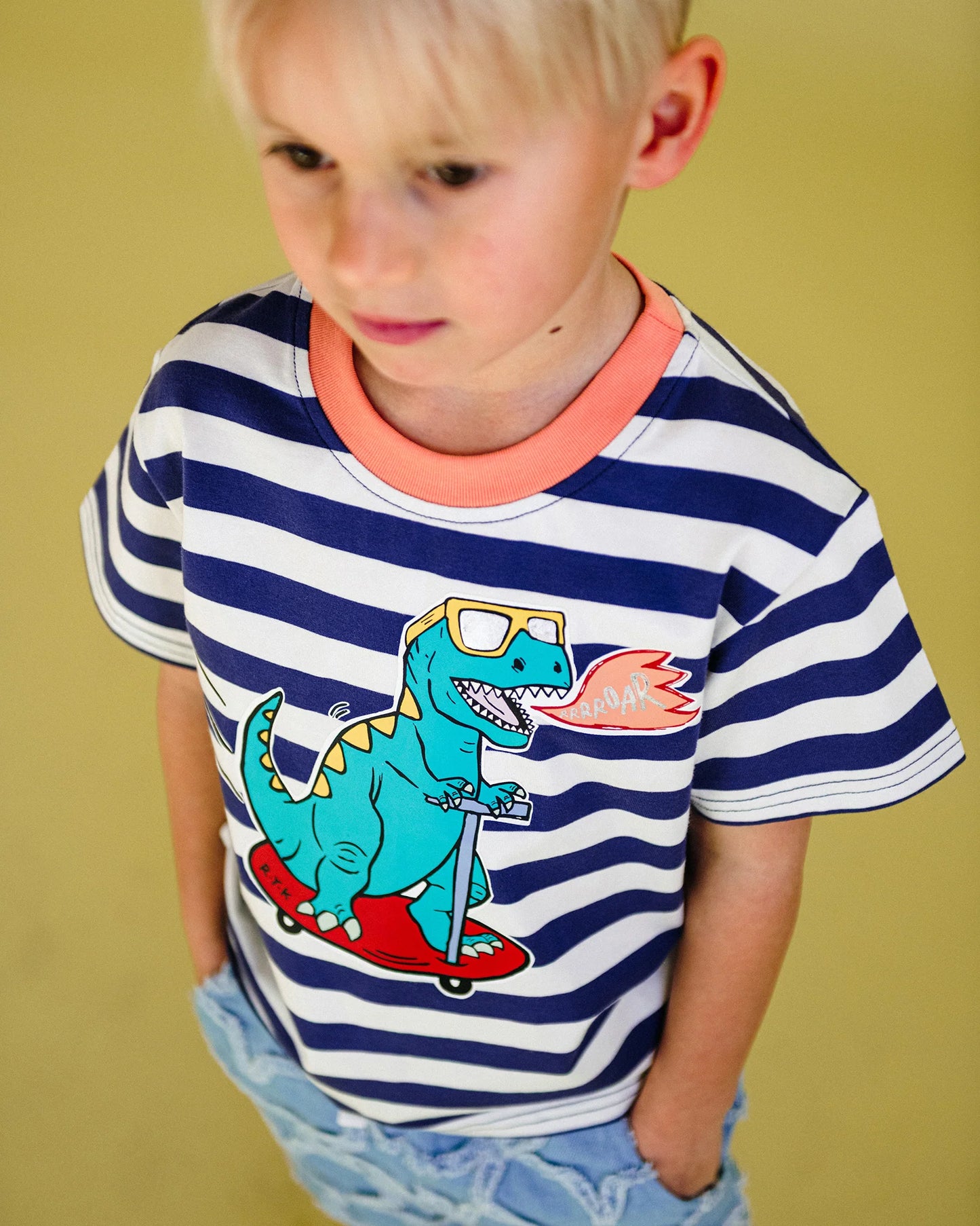SCOOTA-SAURUS STRIPE SHORT SLEEVE T-SHIRT