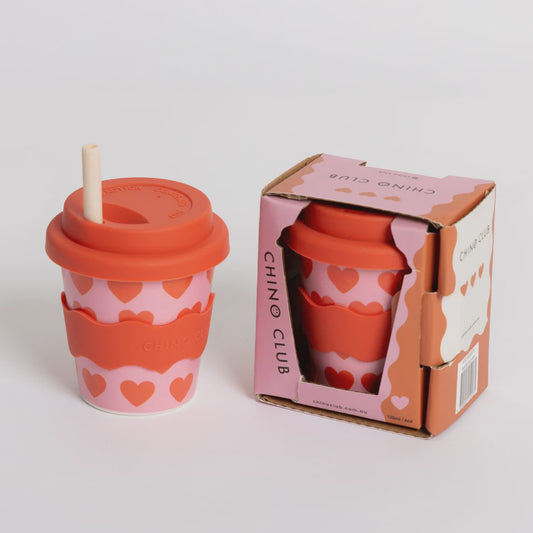 HEARTS BABYCHINO CUP 120ML - RED