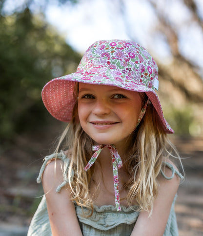 HARPER WIDE BRIM REVERSIBLE SUNHAT - PINK | GREEN | WHITE