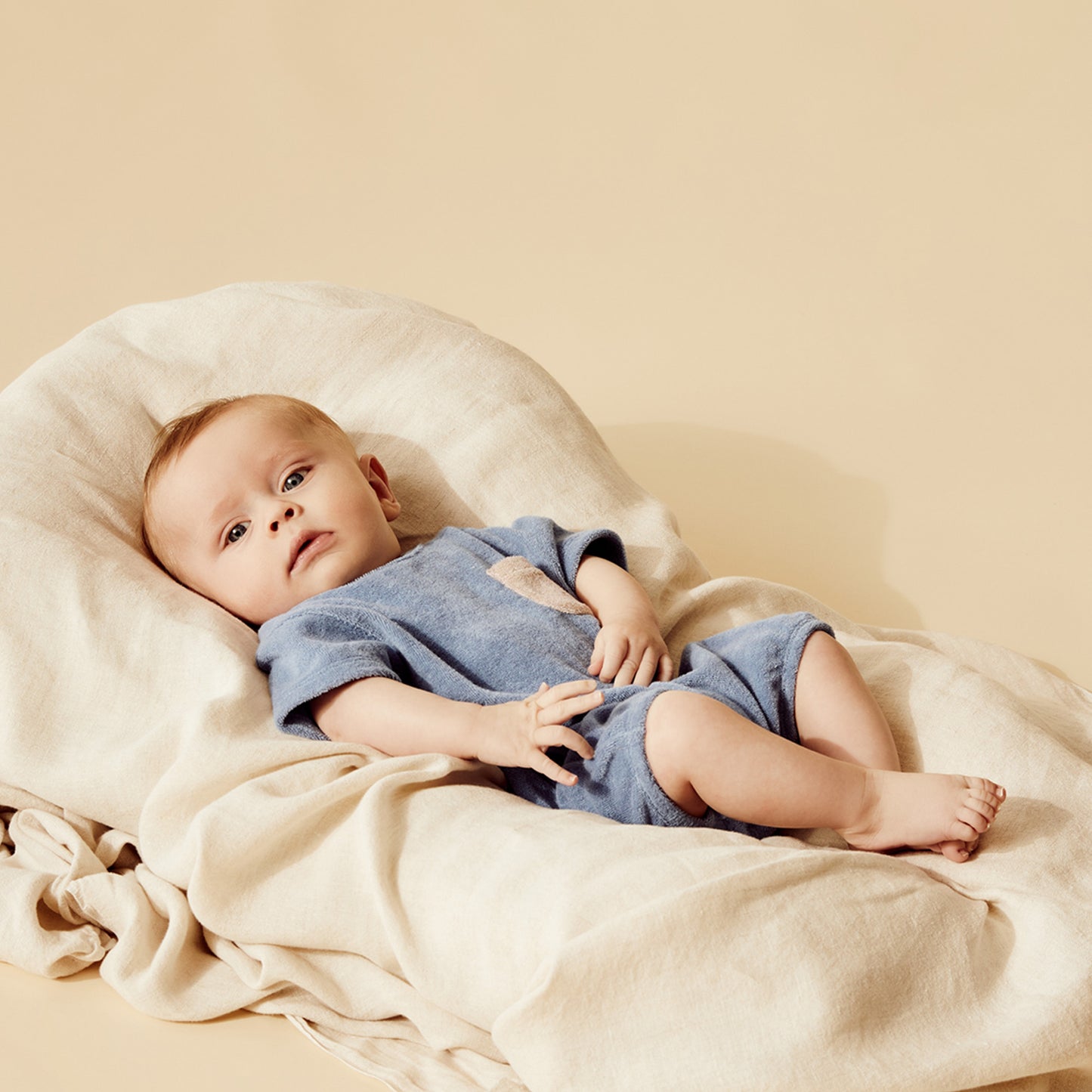 ORGANIC TERRY GROWSUIT - DUSTY BLUE