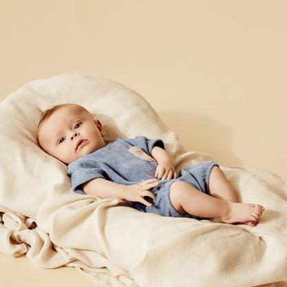 ORGANIC TERRY GROWSUIT - DUSTY BLUE