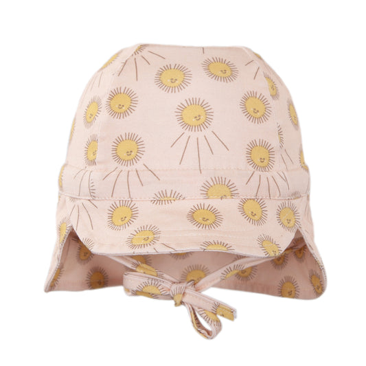 SUNSHINE FLAP HAT - PEACH & GOLD