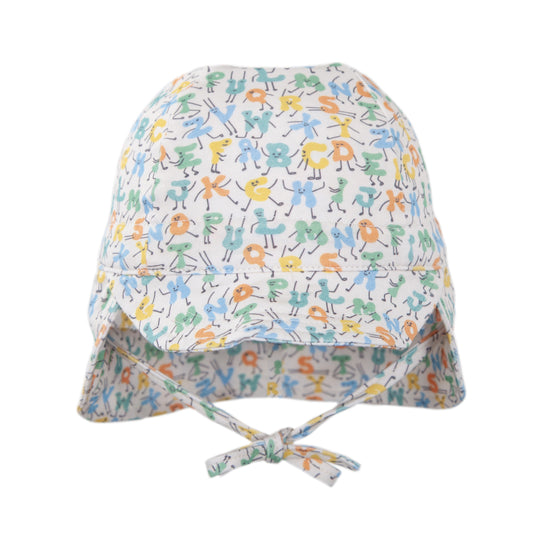 ABC'S FLAP HAT - NATURAL MULTI