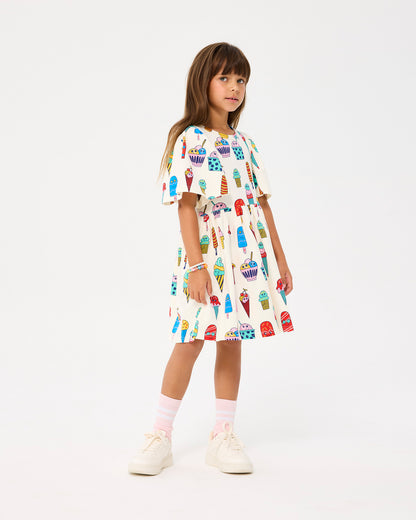 ICEPOPS HOLIDAY DRESS - CREAM