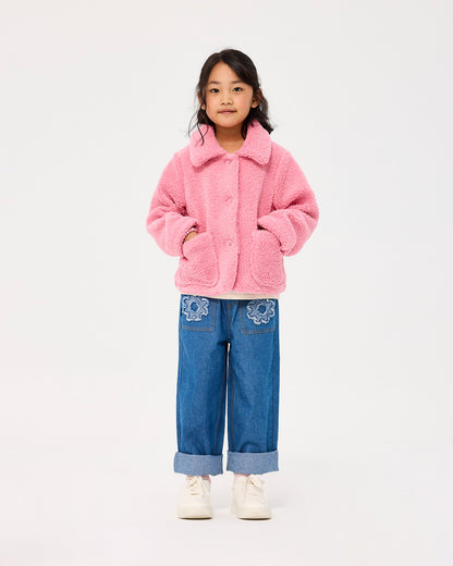 FAUX SHERPA JACKET - PINK