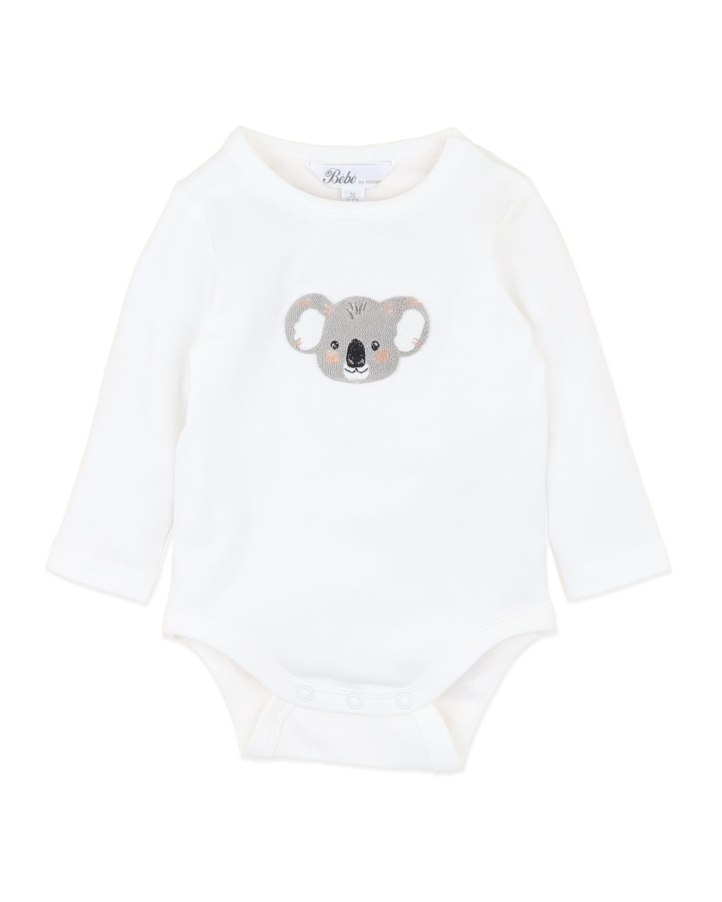 CHARLIE KOALA ORGANIC LS BODYSUIT - CLOUD