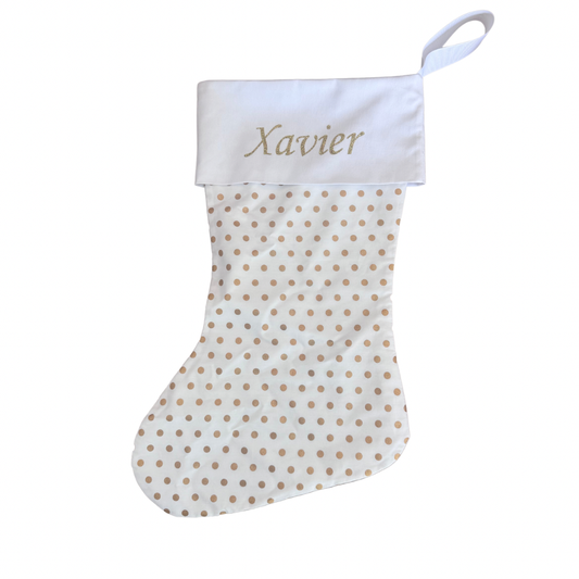 CHRISTMAS STOCKING - WHITE | GOLD