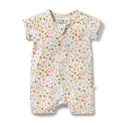 ORGANIC BOYLEG ZIPSUIT - AVA FLORAL