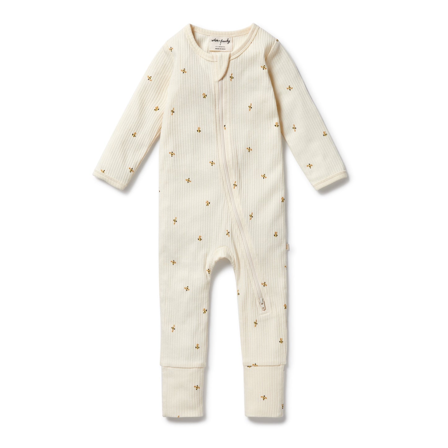 BEE MINE RGANIC ZIPSUIT WITH FEET