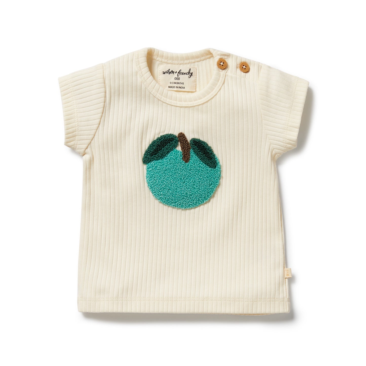 APPLE PAPPLE EMBROIDERED ORGANIC TEE