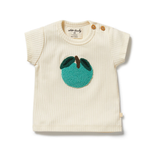 APPLE PAPPLE EMBROIDERED ORGANIC TEE