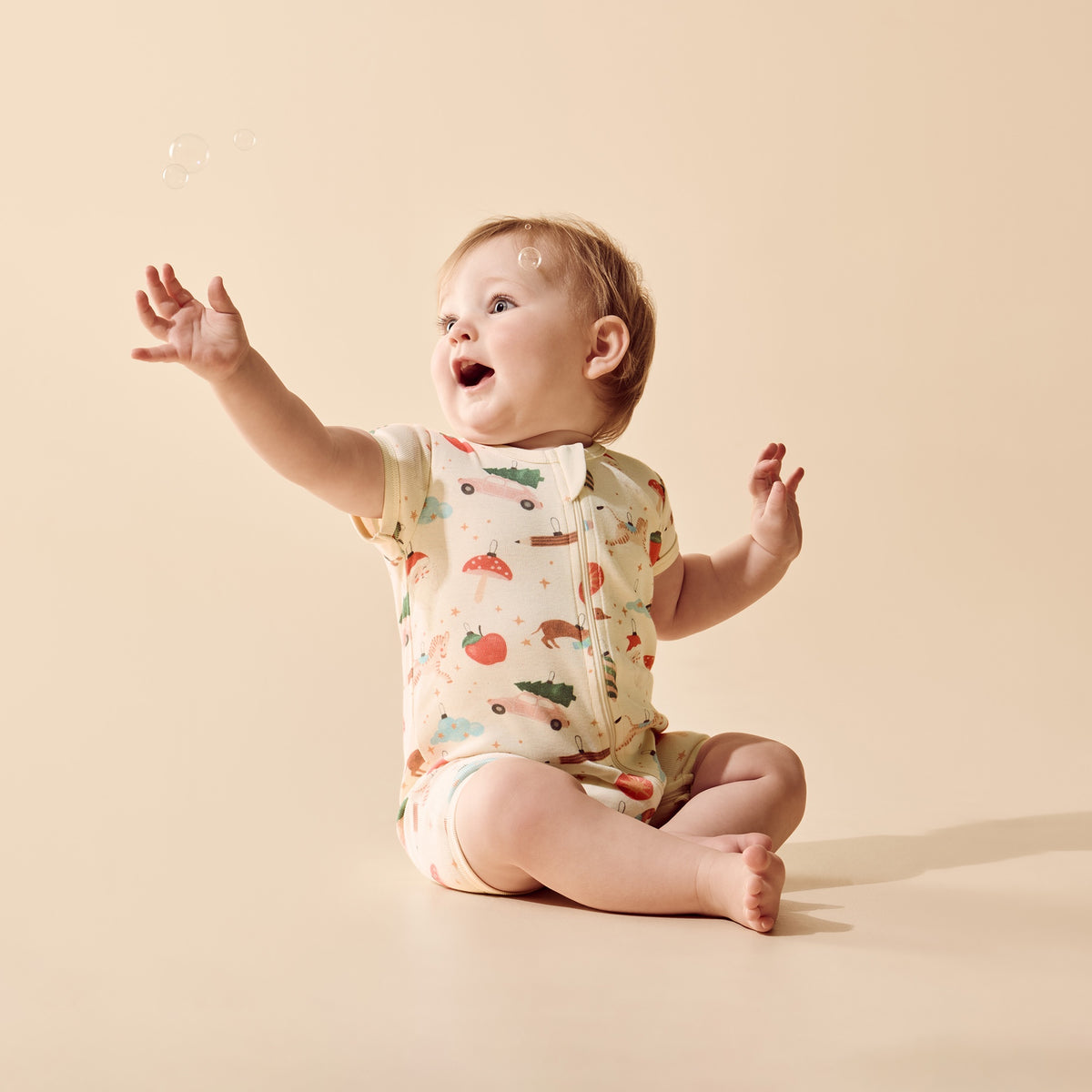 DECK THE HALLS ORGANIC RIB BOYLEG ZIPSUIT