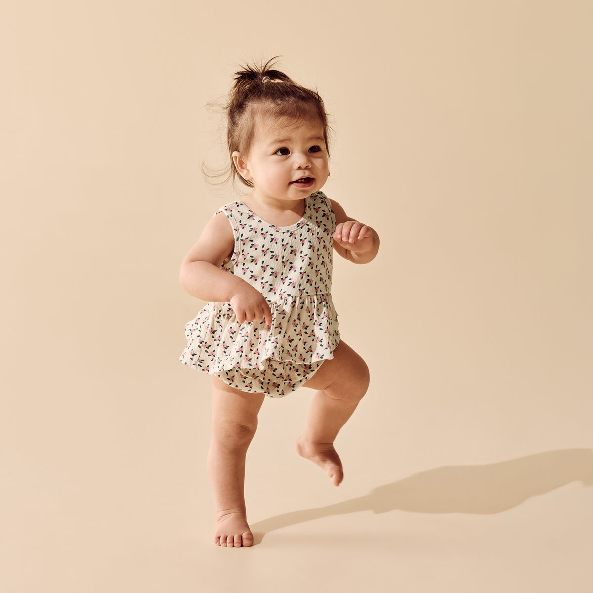 LITTLE BLOSSOM ORGANIC CRINKLE COTTON RUFFLE SET
