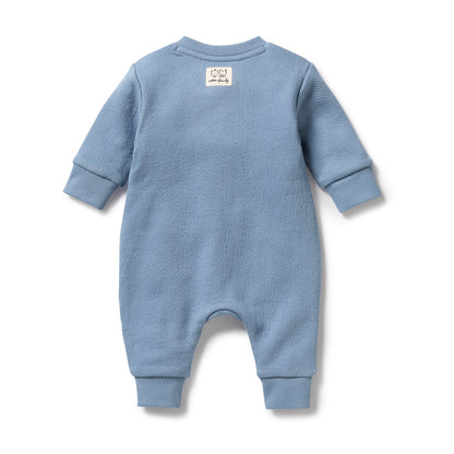 ORGANIC QUILTED GROWSUIT - STORM BLUE