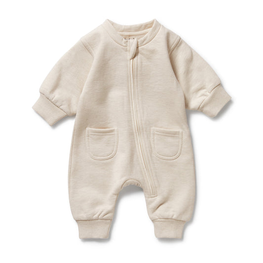ORGANIC TERRY GROWSUIT - OATMEAL