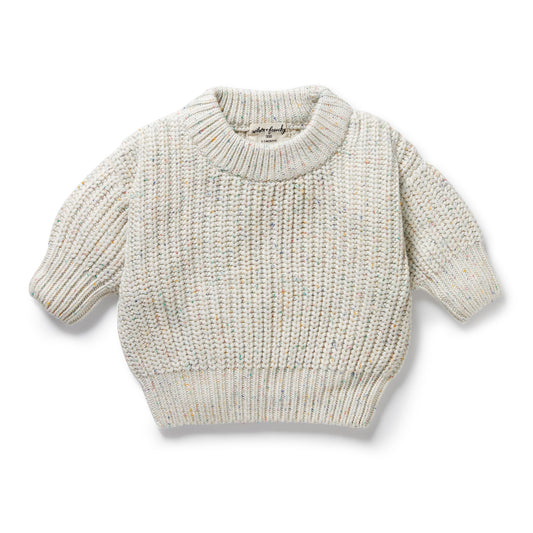 ORGANIC KNIT JUMPER - COOKIES & CREAM