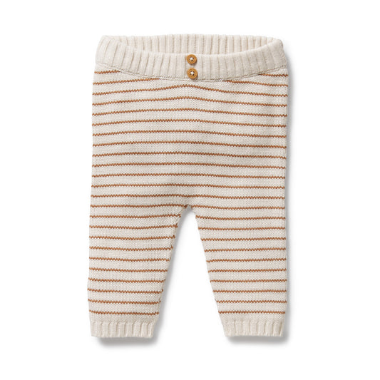 ORGANIC KNIT LEGGING - CINNAMON STRIPE