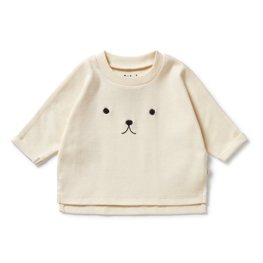 ORGANIC RIB LS TOP - BUTTERMILK