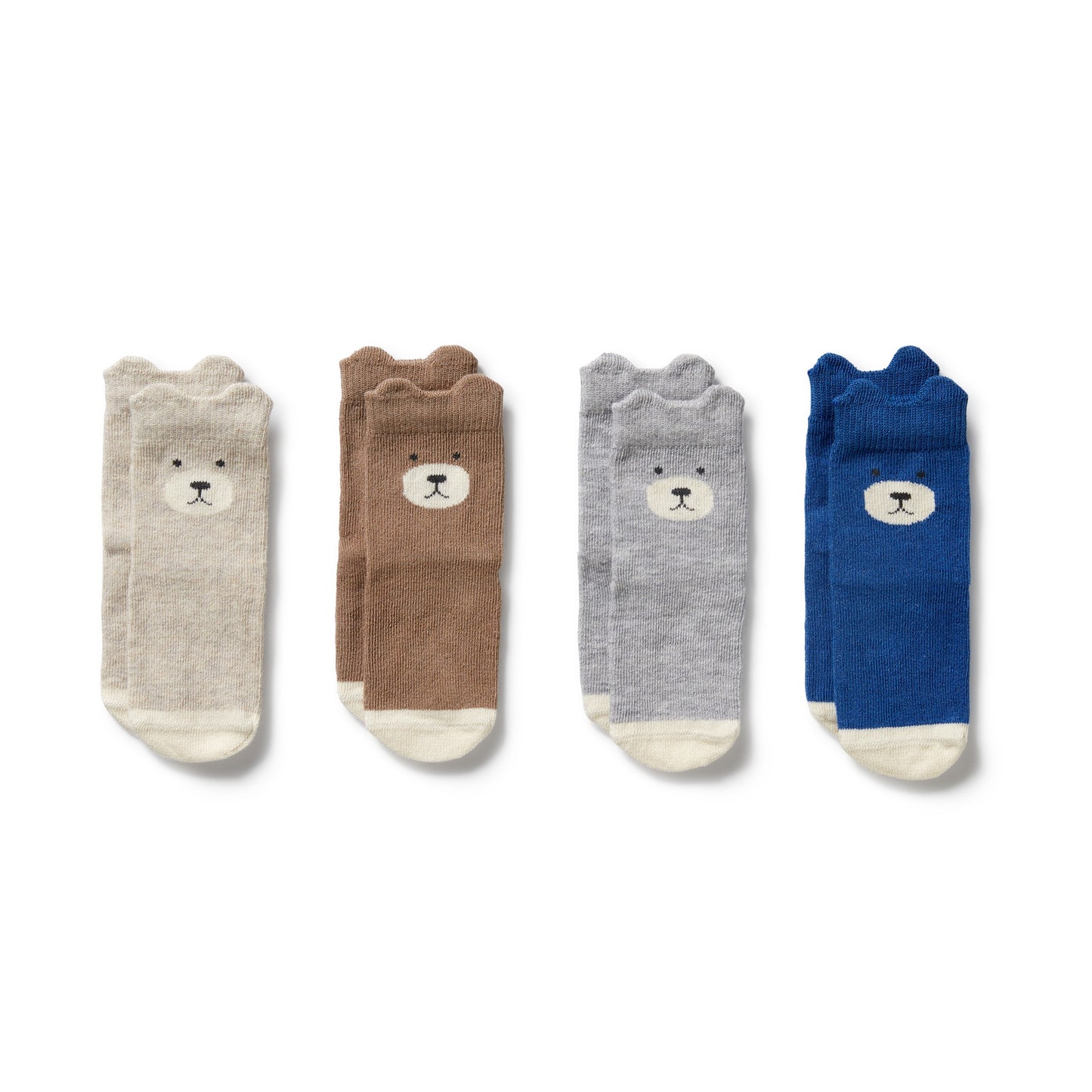 ORGANIC 4 PACK BABY SOCKS - OAT | CLOUD | BLUE | WALNUT