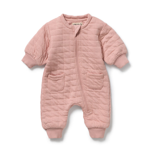 ORGANIC QUILTED GROWSUIT - ROSE