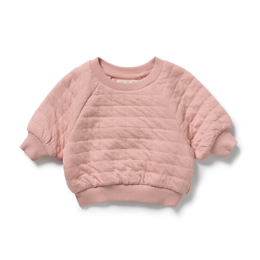 ORGANIC QUILTED SWEAT - ROSE