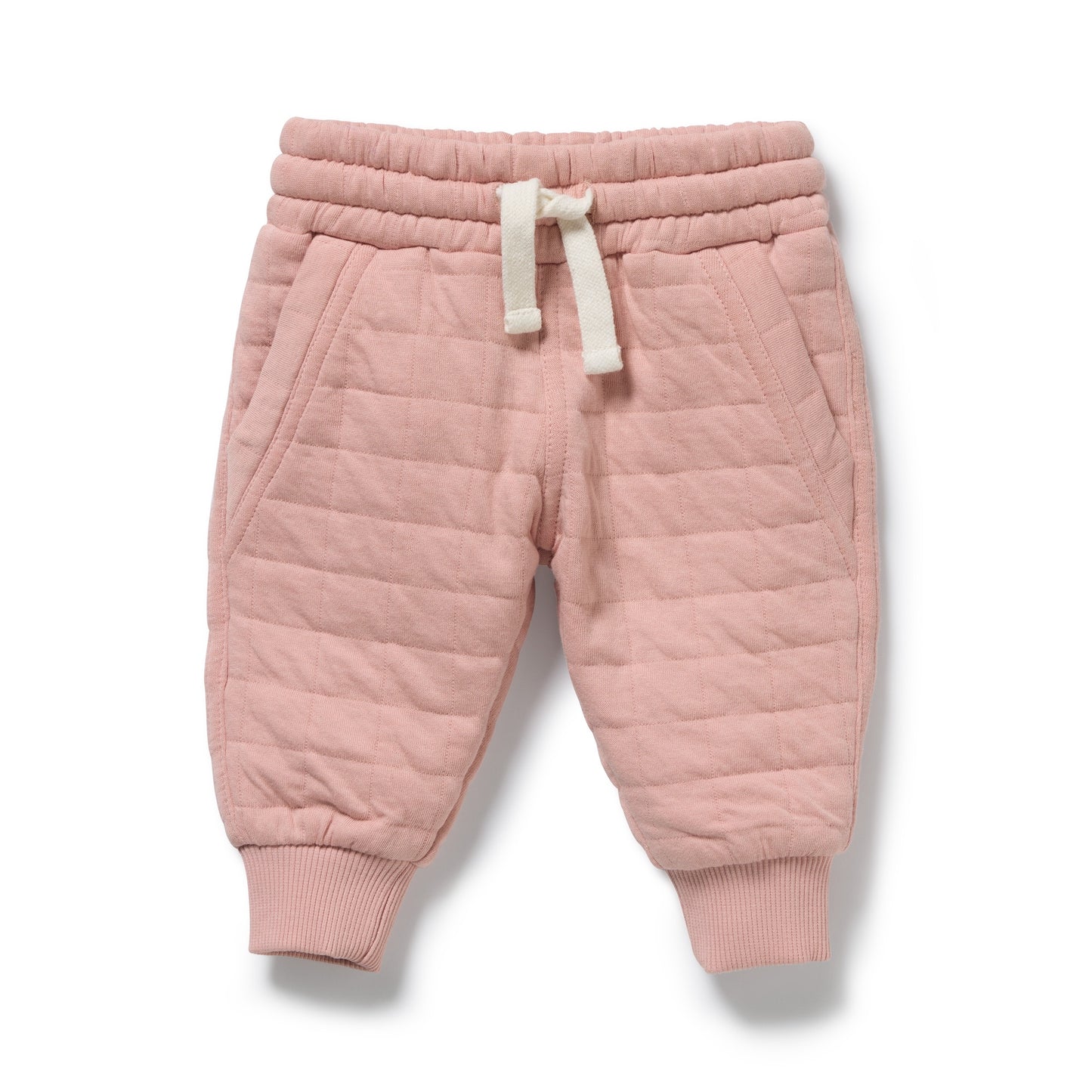 ORGANIC QUILTED SWEAT PANT - ROSE