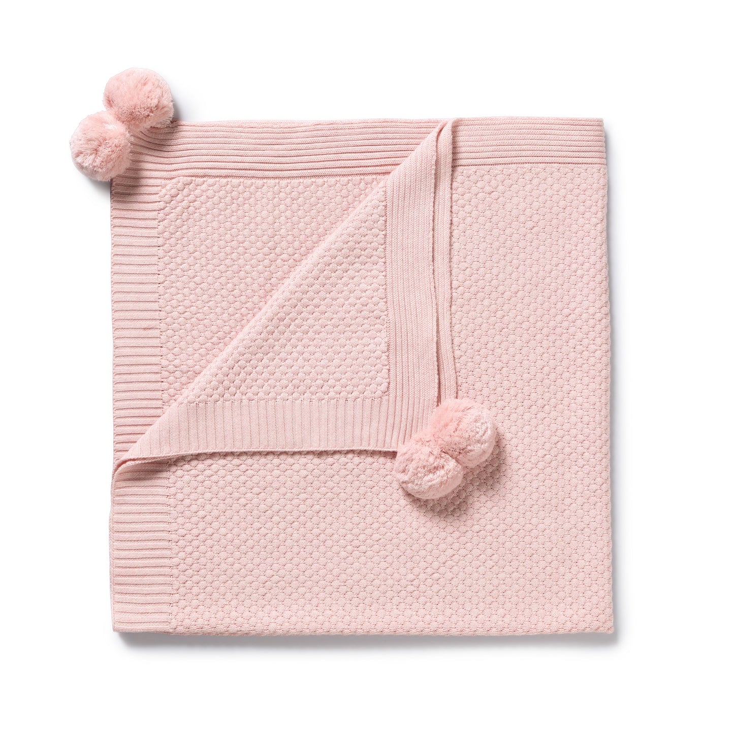 ORGANIC KNITTED BUBBLE BLANKET - MARSHMALLOW