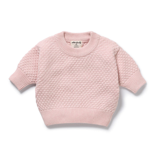 ORAGNIC KNITTED BUBBLE JUMPER - MARSHMALLOW